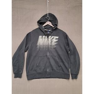 Nike Jacket Mens XL Long Sleeve Full Zip Pockets Black Outdoor Hoodie Casual